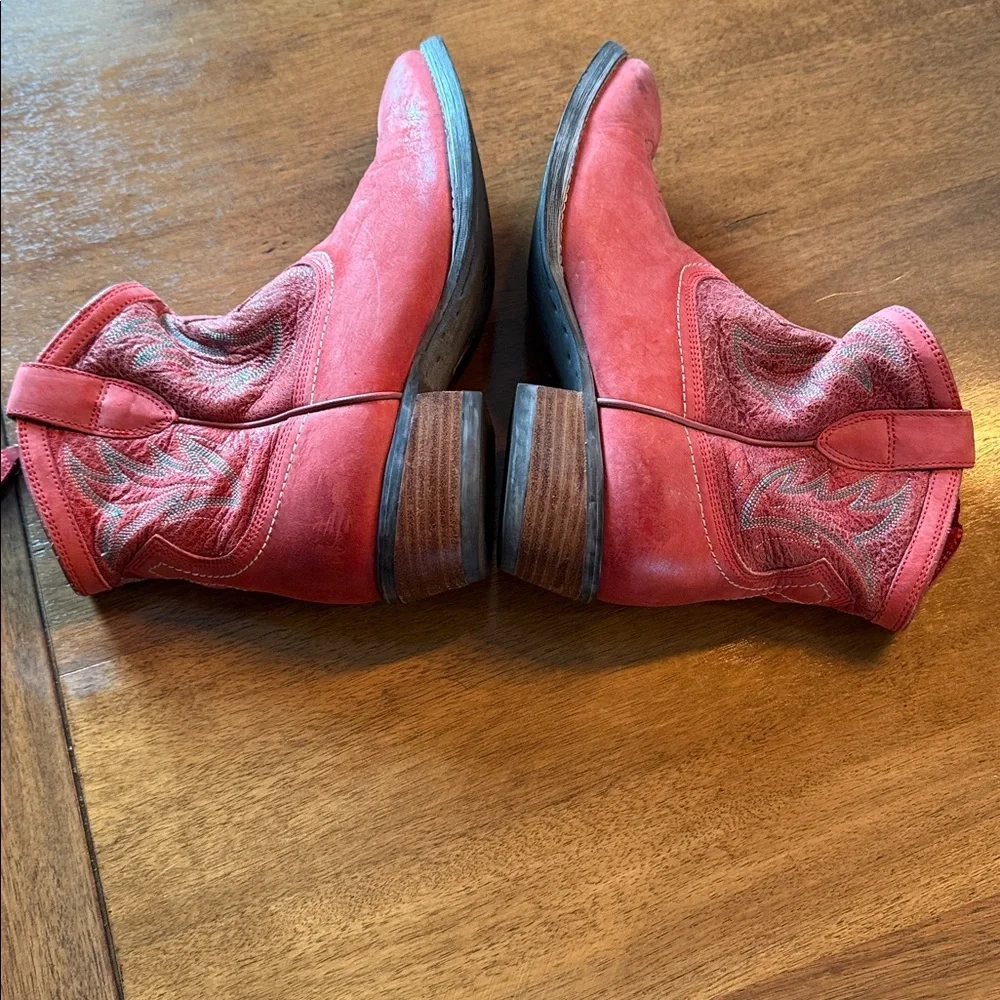 Ariat Red  Leather Boots - Picture 3 of 10